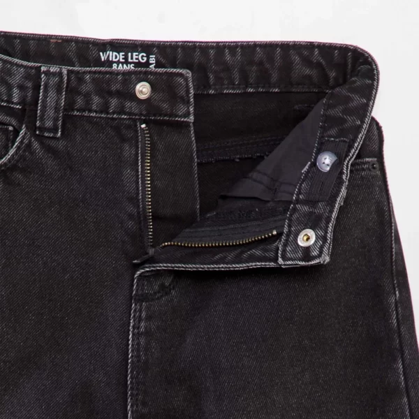 شلوار جین دخترانه کیابی مدل wide leg-blk06