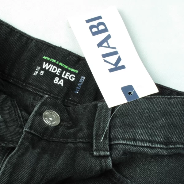 شلوار جین دخترانه کیابی مدل wide leg-blk06